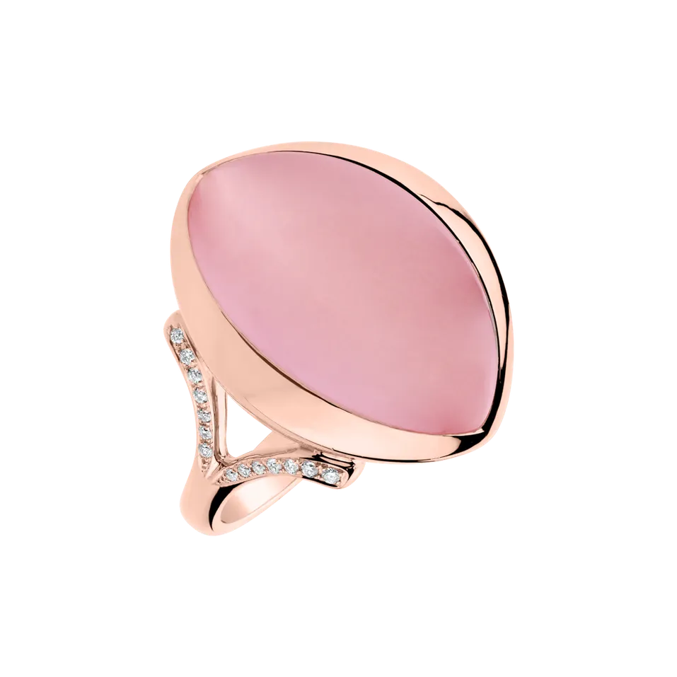 Prsteň s ruženínom a diamantmi Ocean Signature