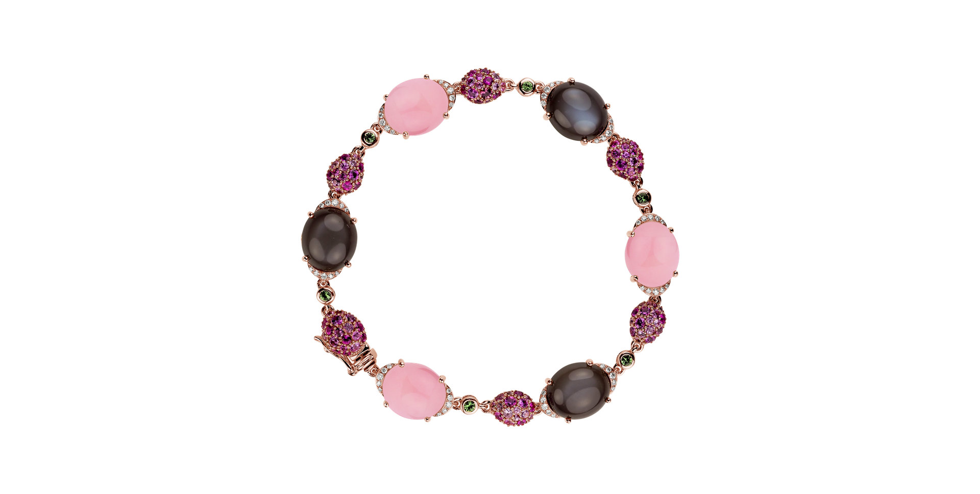 Náramok s diamantmi a drahokamami Rainbow Mosaic