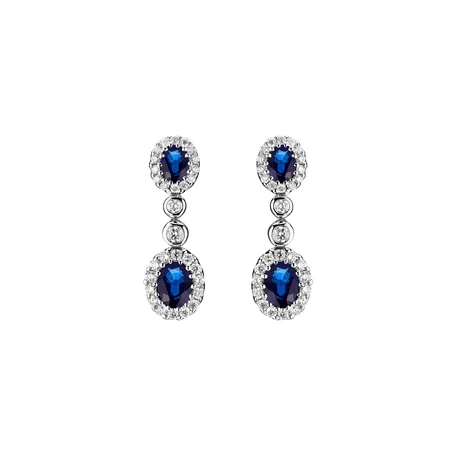 Náušnice s diamantmi a zafírmi Sapphire Jealousy