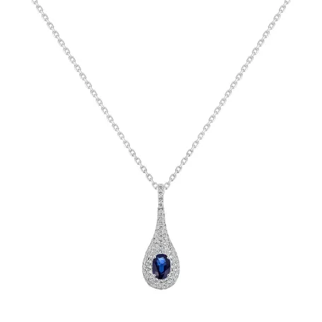 Přívěsok so zafírom a diamantmi Tear Core