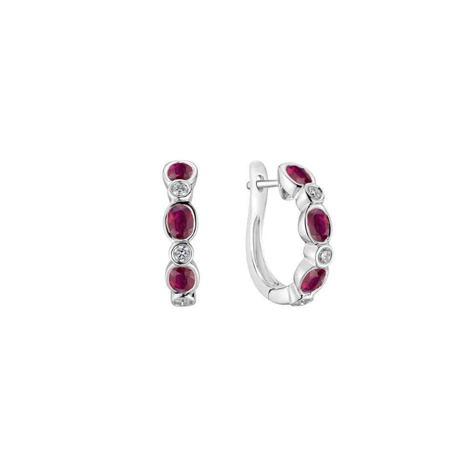 Náušnice s diamantmi a rubínmi Circumpolar
