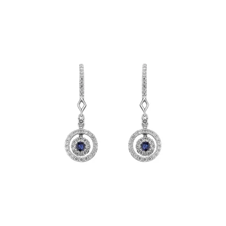 Náušnice s zafírom a diamantmi Rose Hope