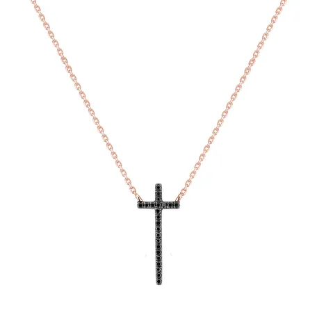 Náhrdelník s diamantmi Black Cross
