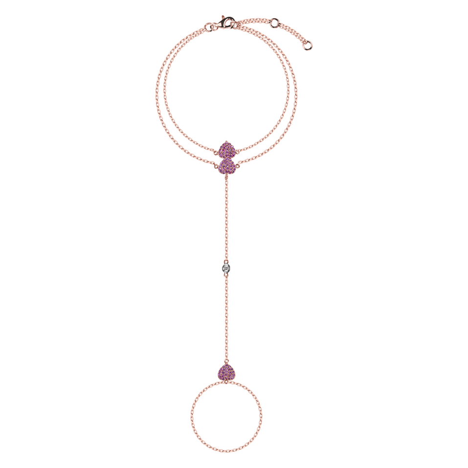 Prsteň s diamantom a zafírmi Esmera