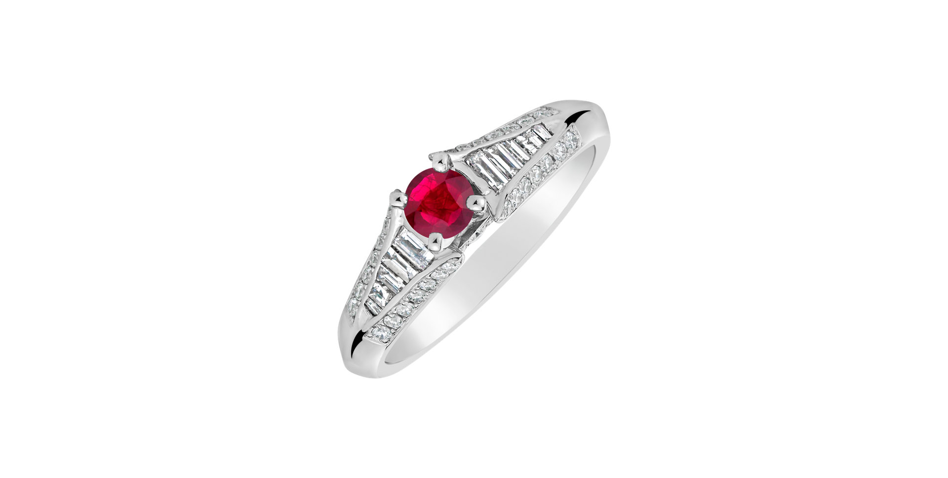 Prsteň s rubínom a diamantmi In Love
