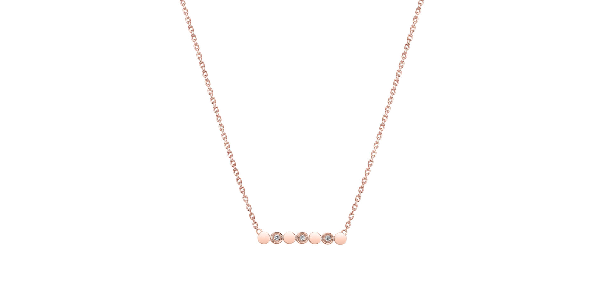 Náhrdelník s diamantmi Long Glossy Dots