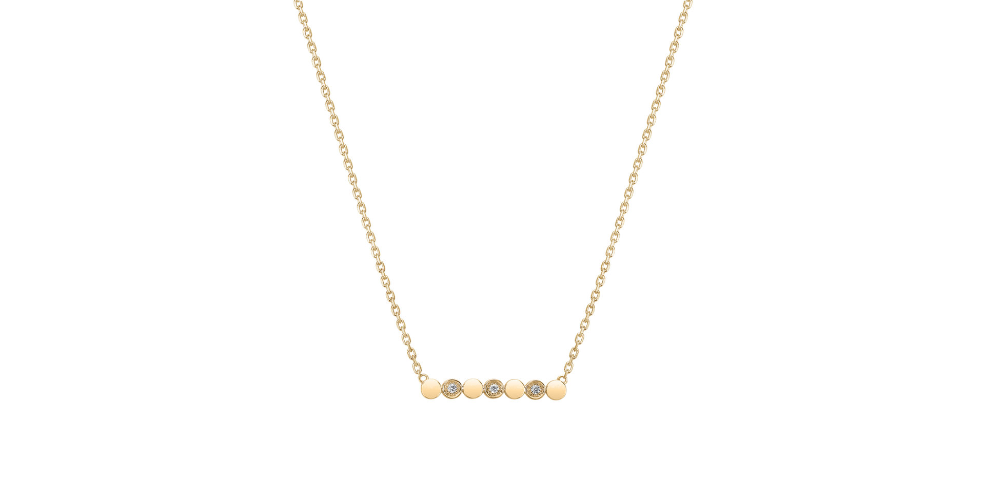 Náhrdelník s diamantmi Long Glossy Dots