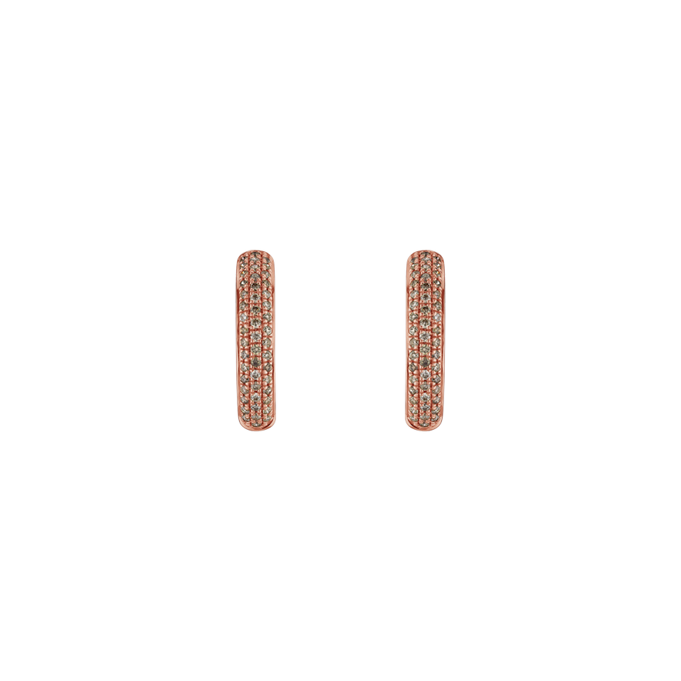 Náušnice s hnedými diamantmi Eternity Melody