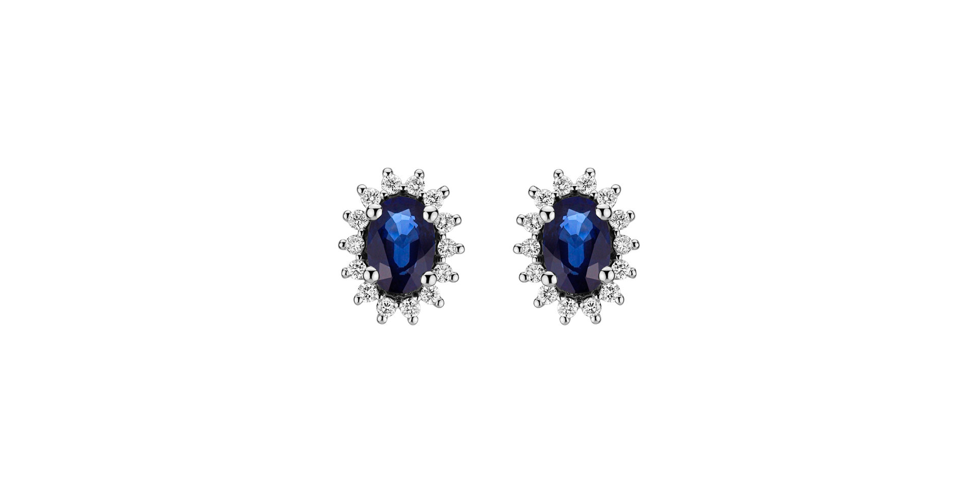 Náušnice s zafírom a diamantmi Princess Sparkle