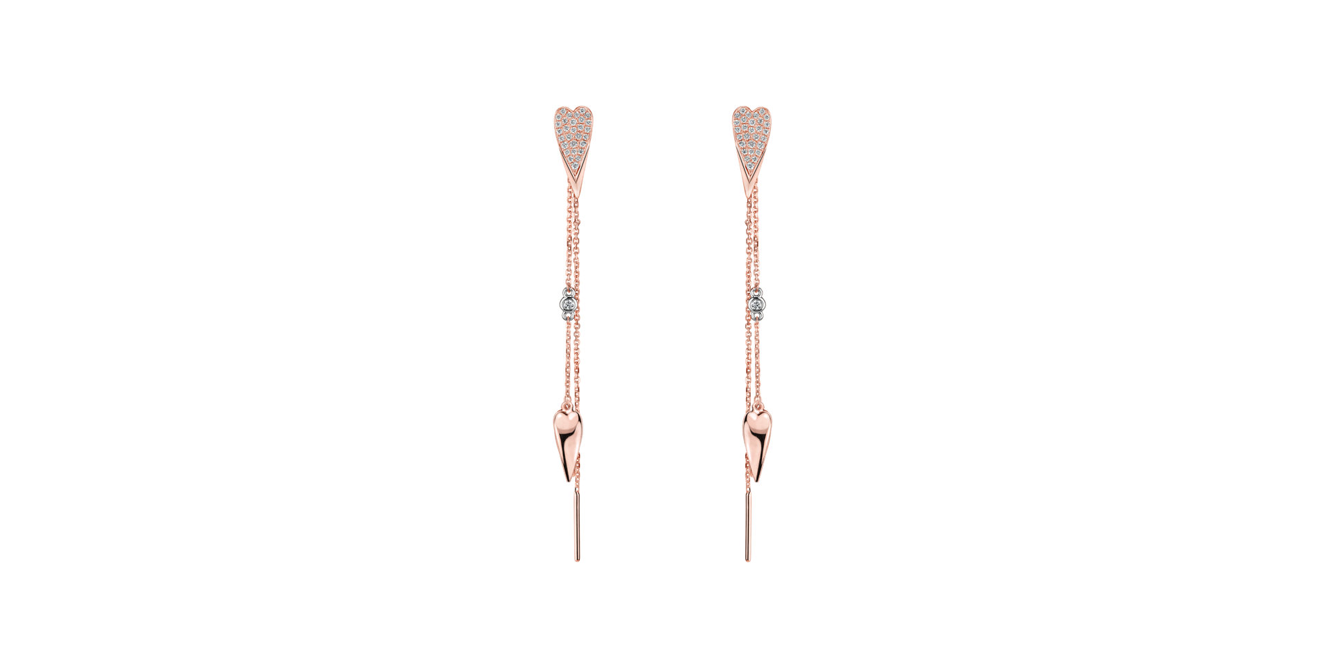 Náušnice s diamantmi Troubled Heart