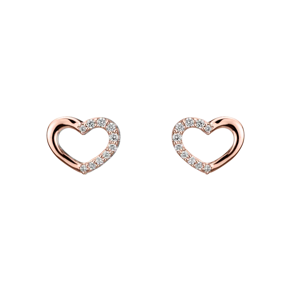 Náušnice s diamantmi Sparkling Heart