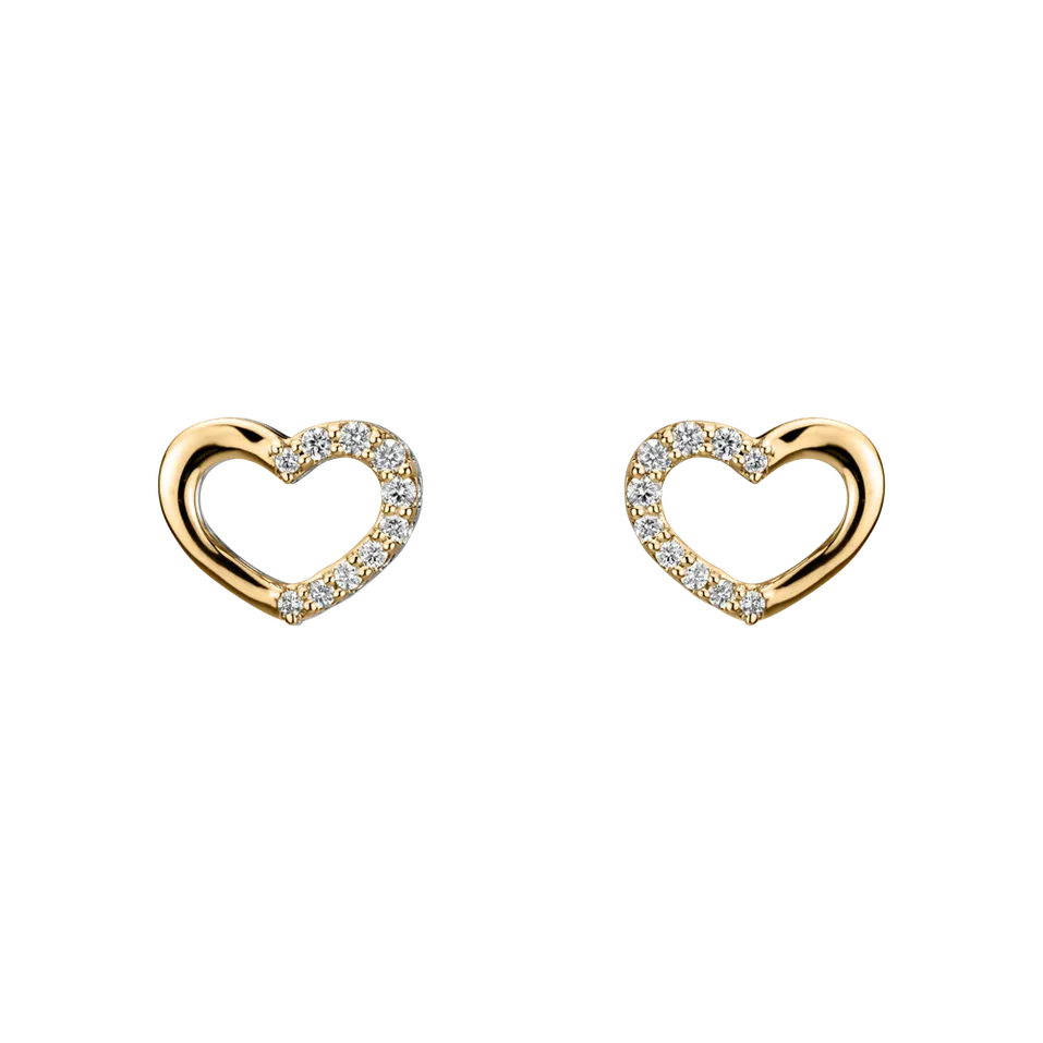 Náušnice s diamantmi Sparkling Heart