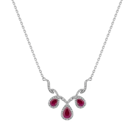 Náhrdelník s diamantmi a rubínmi Shine Romance