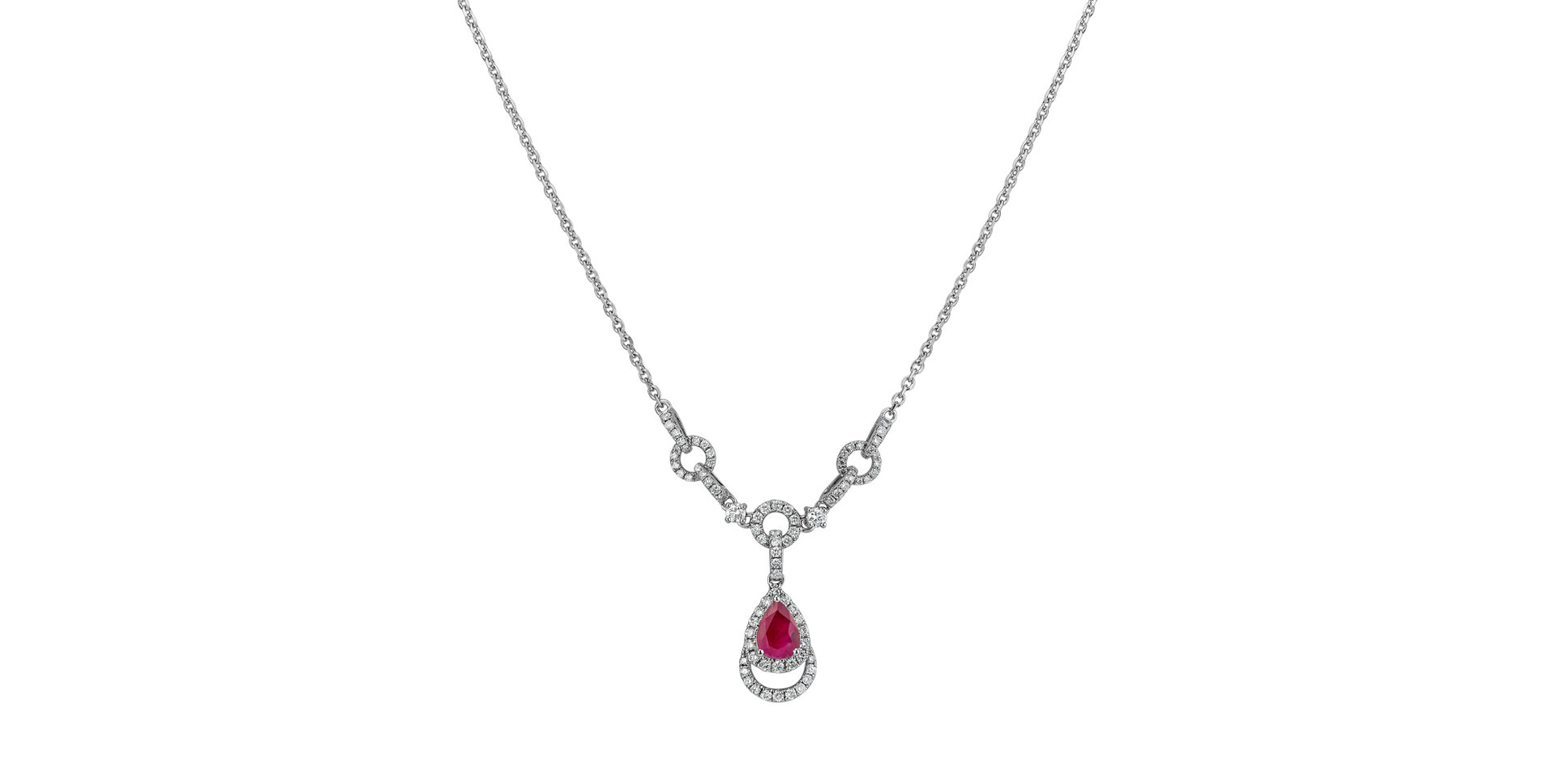 Náhrdelník s rubínom a diamantmi Shine Countess