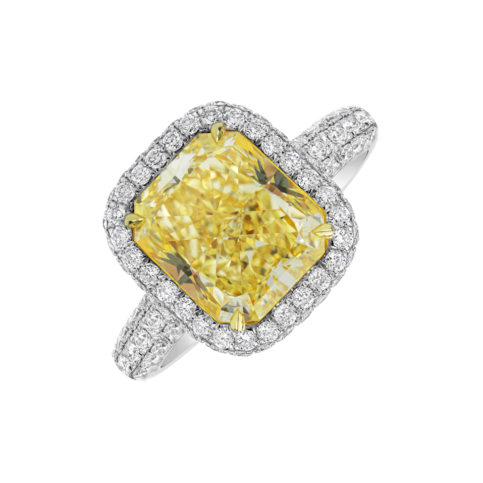 Prsteň s bielymi a žltými diamantmi Alchemy Gem