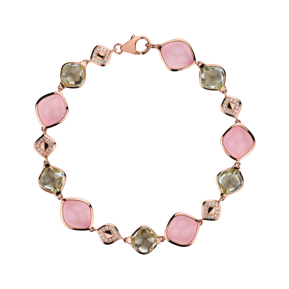 Náramok s diamantmi, ametystom a ruženínom Imposant Message