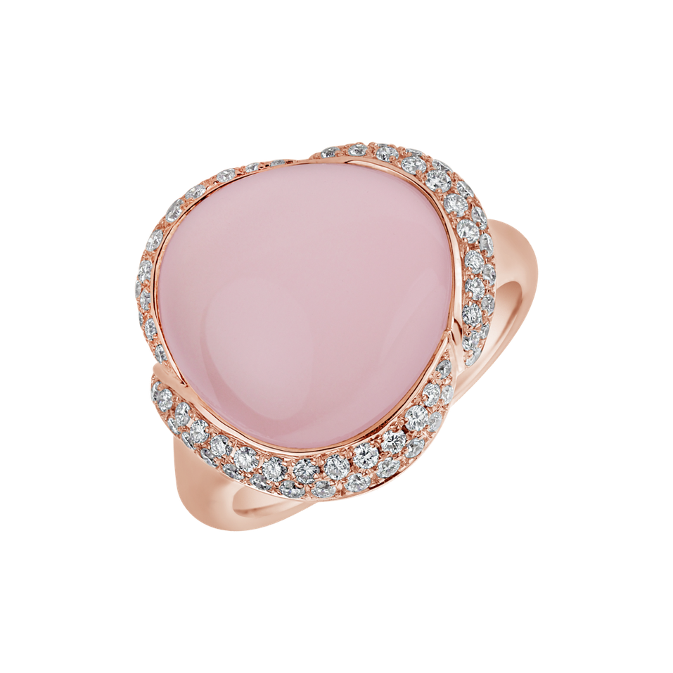 Prsteň s ruženínom a diamantmi Tettiene