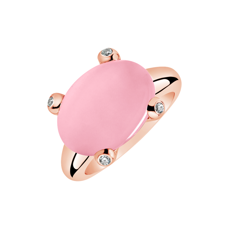 Prsteň s diamantmi a růženínom Heart’s Embrace