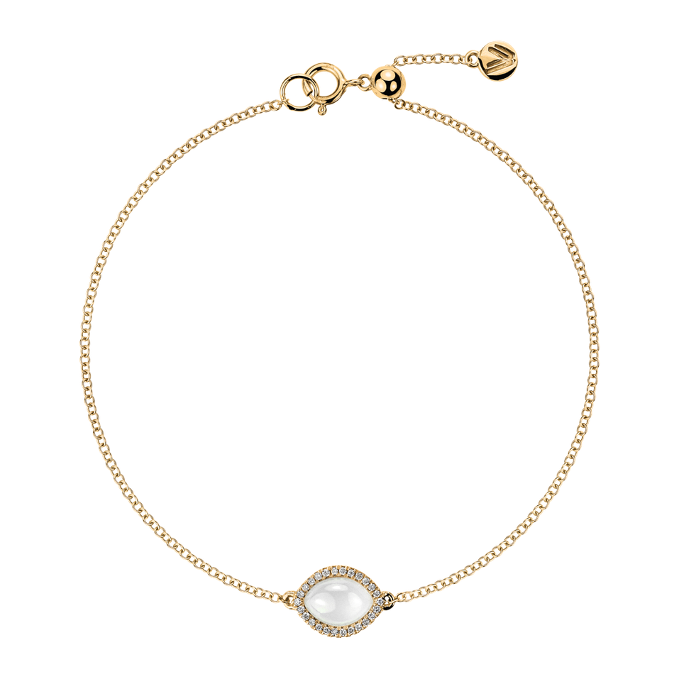 Náramok s diamantmi a mesačným kameňom Velora