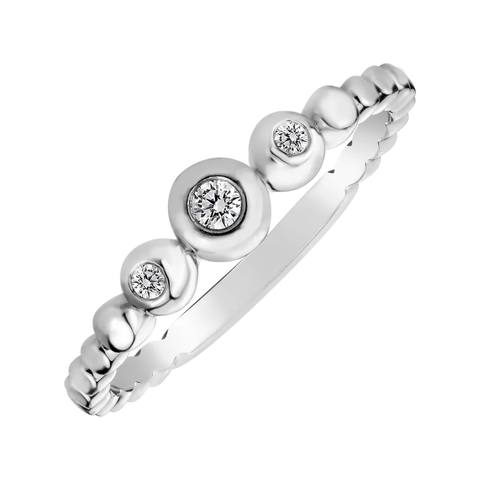 Prsteň s diamantmi Shiny Triple
