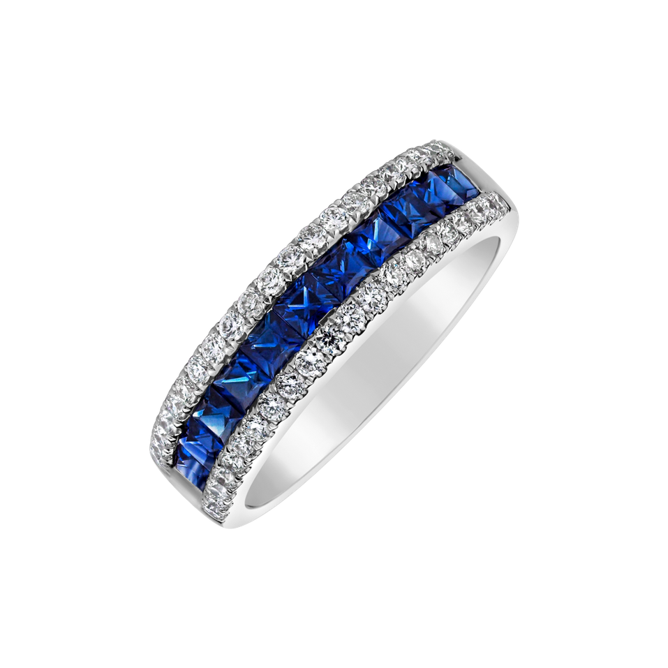 Prsteň s diamantmi a zafírmi Claudine