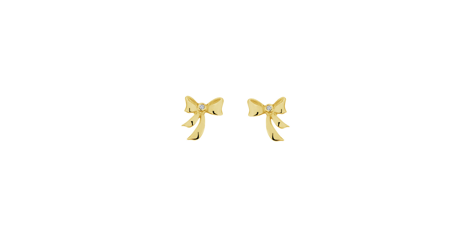 Náušnice s diamantmi Cute Bow