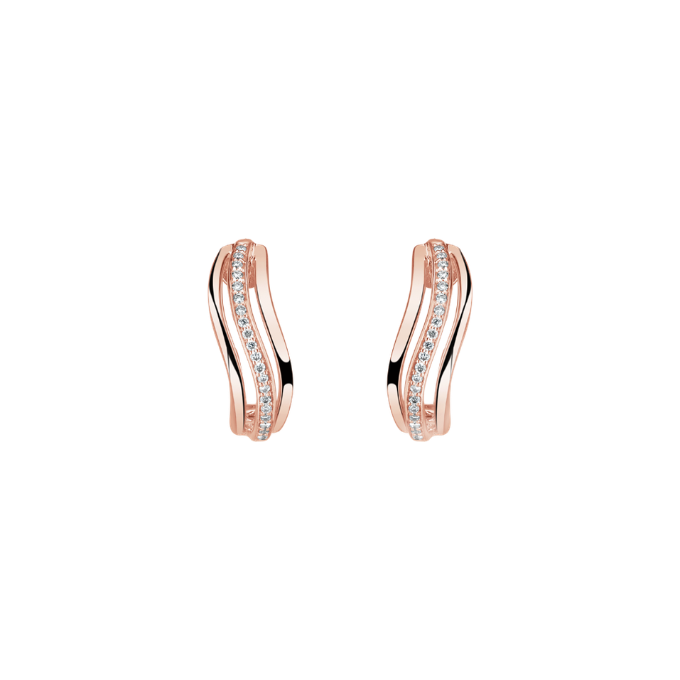 Náušnice s diamantmi Sparkling Waves