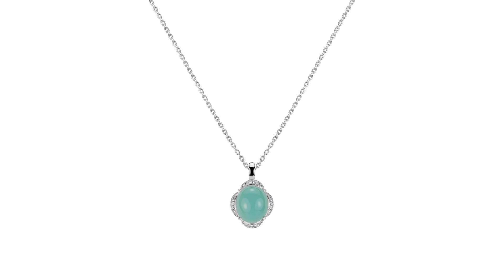 Prívesok s chalcedonom a diamantmi Geranium Gems