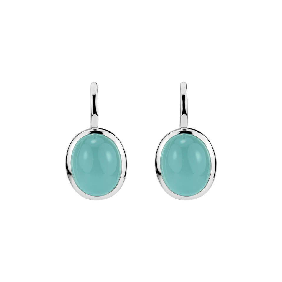 Náušnice s chalcedonom Moonlit Blossom