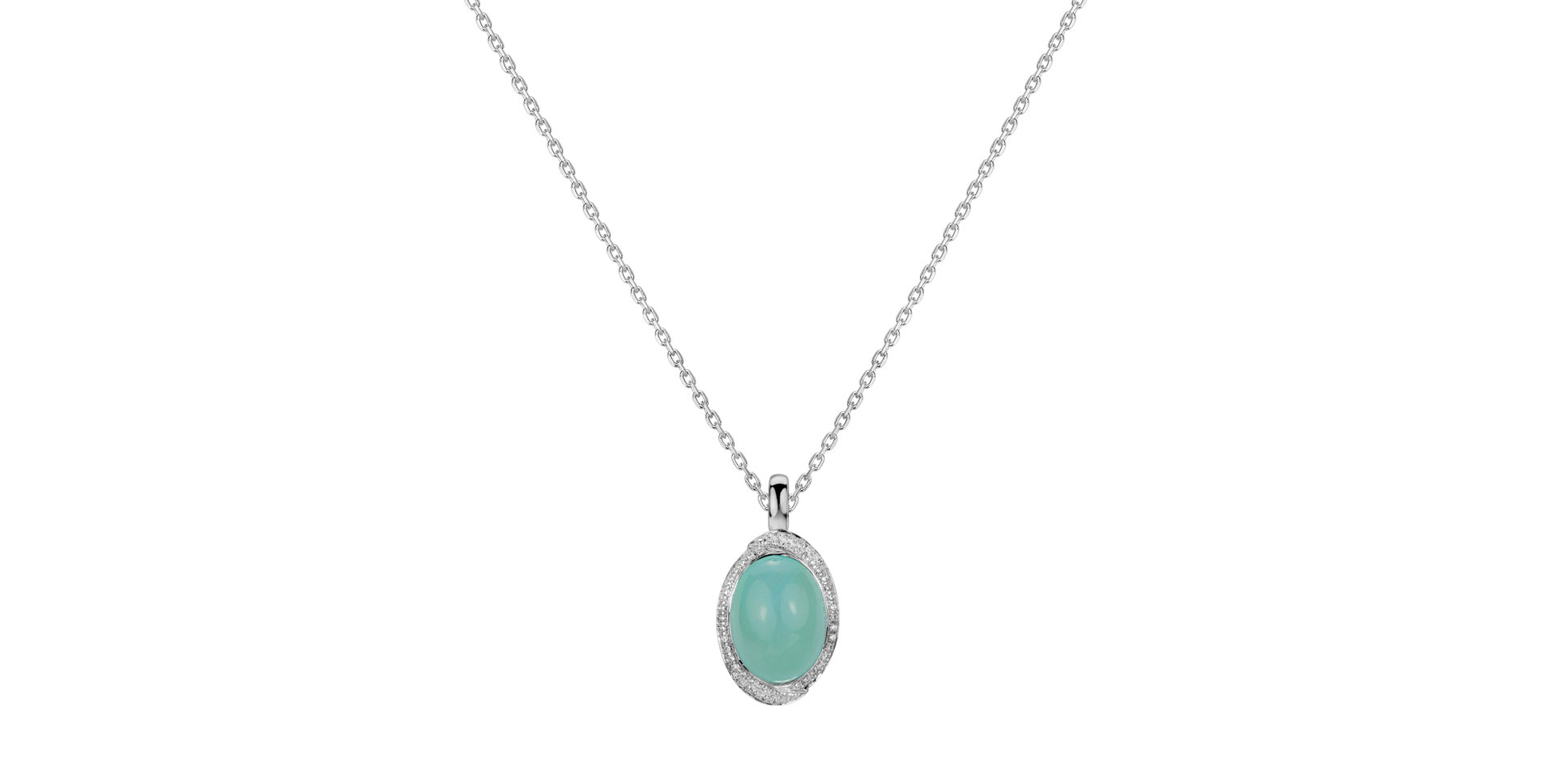 Prívesok s chalcedonom a diamantmi Flora Symphony