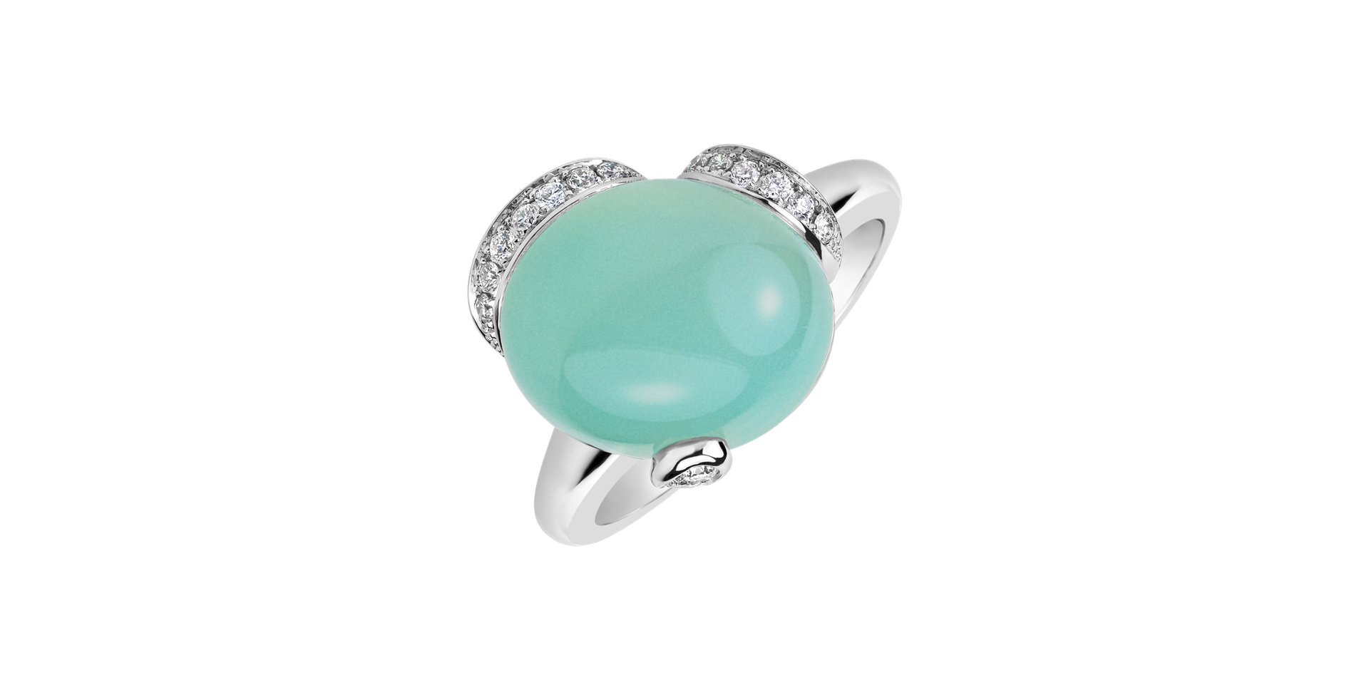 Prsteň s chalcedonom a diamantmi Lullaby of Spring