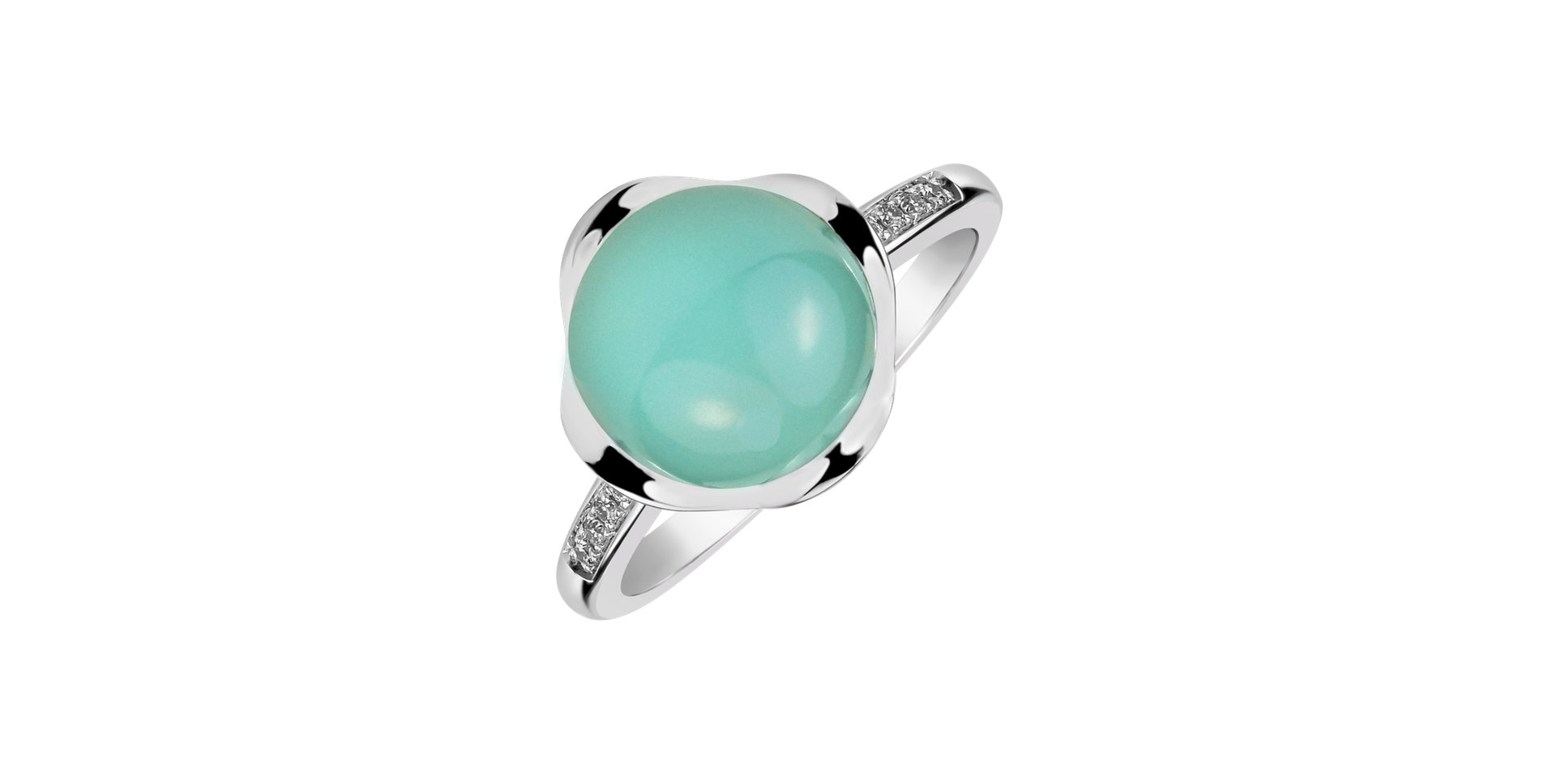 Prsteň s chalcedom a diamanty Lovely Feeling