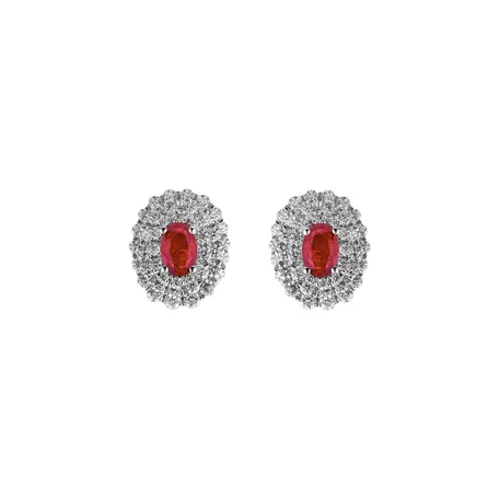 Náušnice s rubínom a diamantmi Ruby Passion