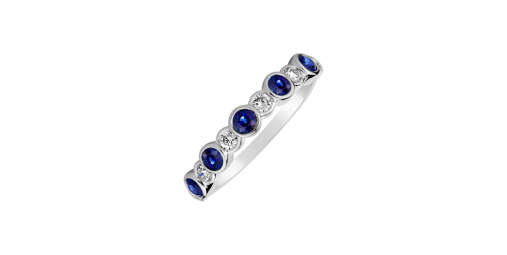 Prsteň s diamantmi a zafírmi Sapphire Light