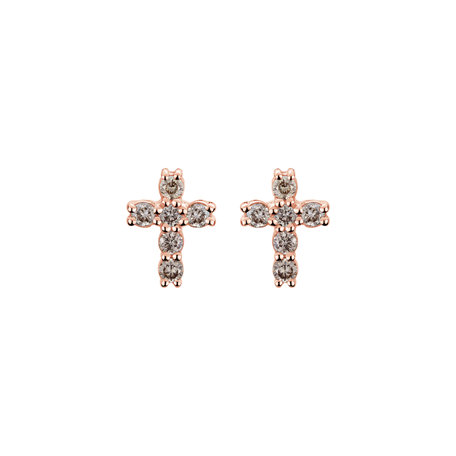 Náušnice s diamantmi Cross