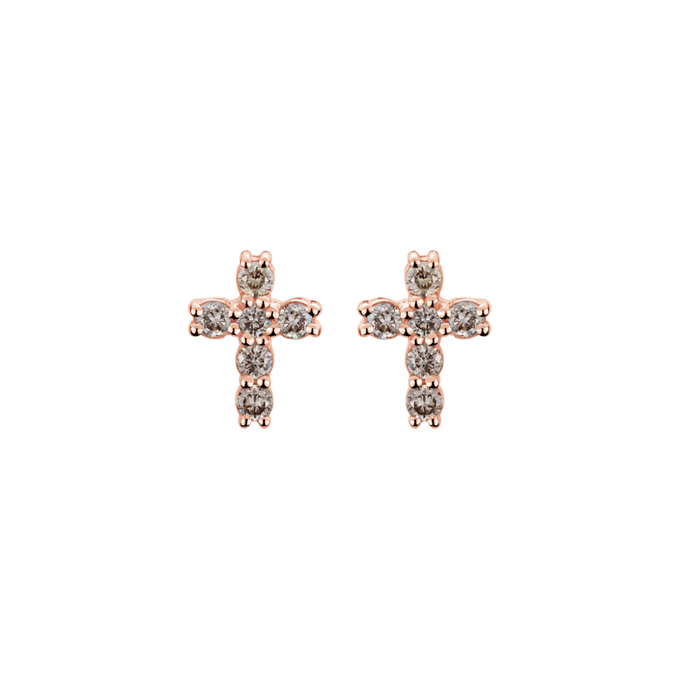 Náušnice s diamantmi Cross