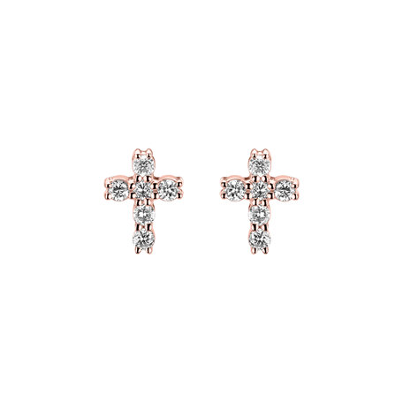 Náušnice s diamantmi Cross