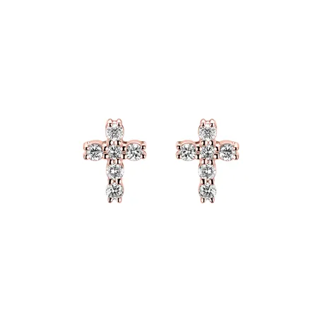 Náušnice s diamantmi Cross