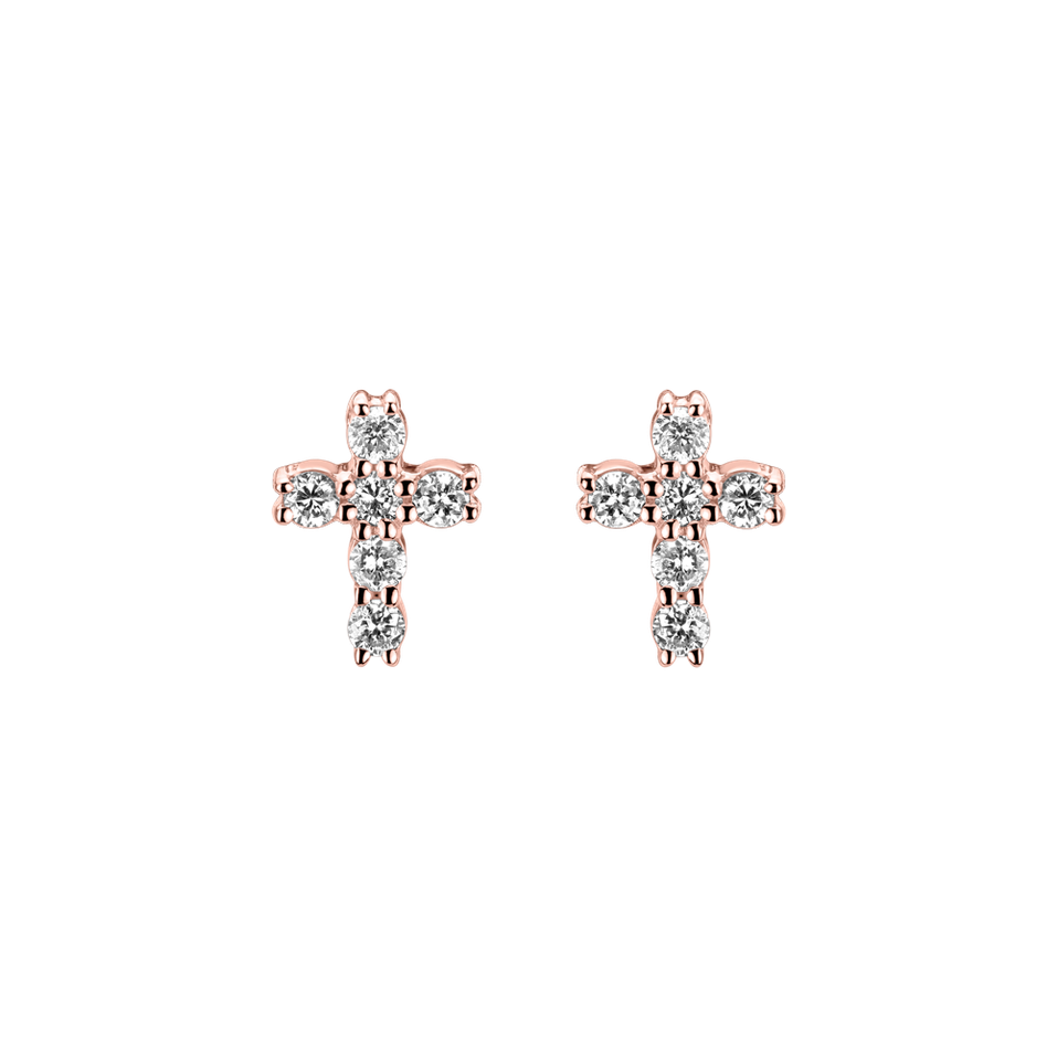 Náušnice s diamantmi Cross