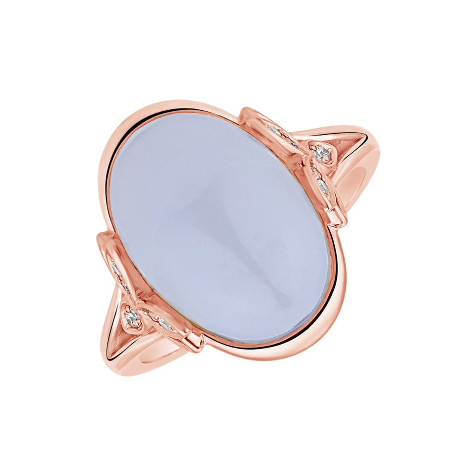 Prsteň s diamantmi a chalcedónom Princess Mystery