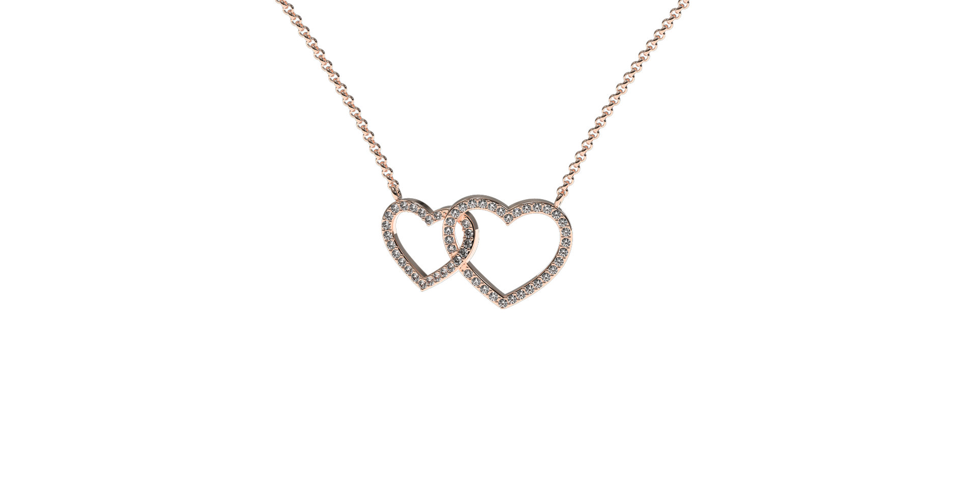 Náhrdelník s diamantmi Hearts