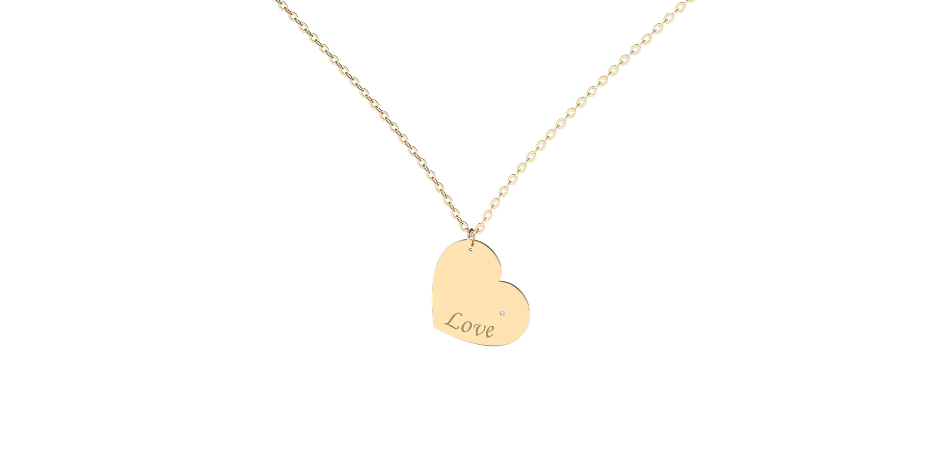 Náhrdelník s diamantom Amour Heart