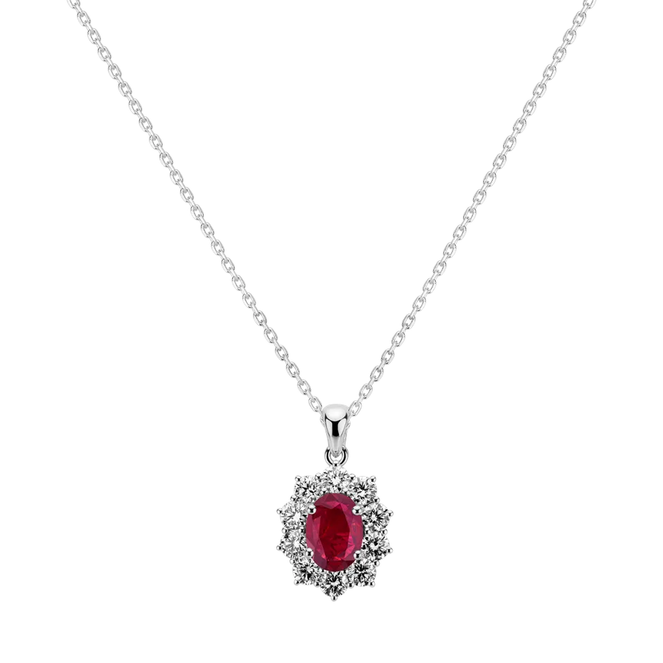Přívěsok s rubínom a diamantmi Goddess Elegance