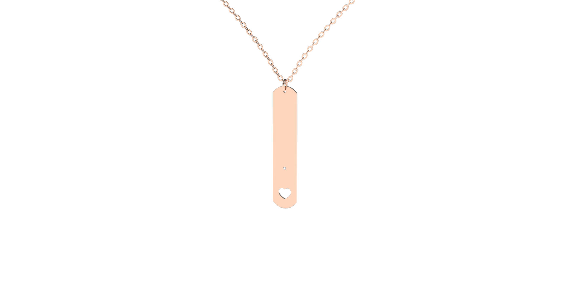 Náhrdelník s diamantom Military Heart