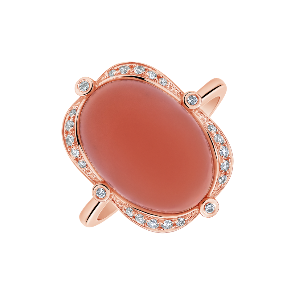 Prsteň s diamantmi a mesačným kameňom Herbal love