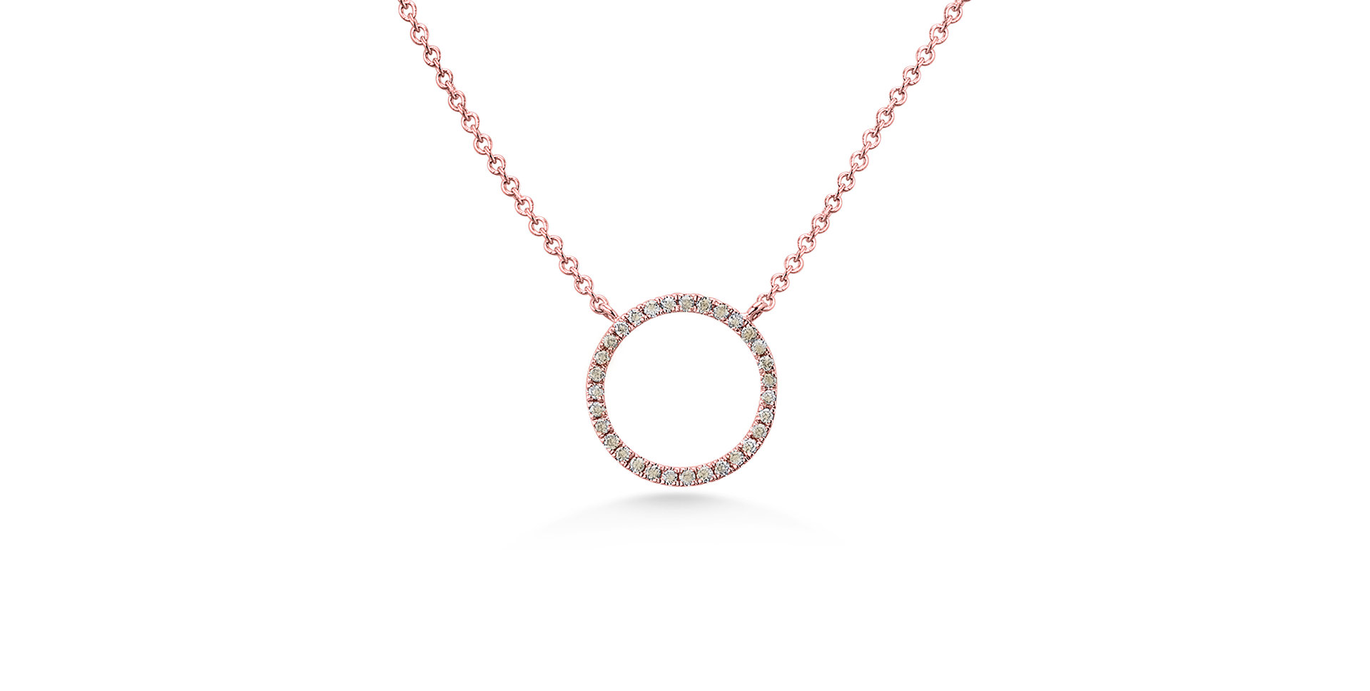 Náhrdelník s hnedými a bielymi diamantmi Little Circle