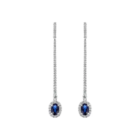 Náušnice s zafírom a diamantmi Jewel Fall