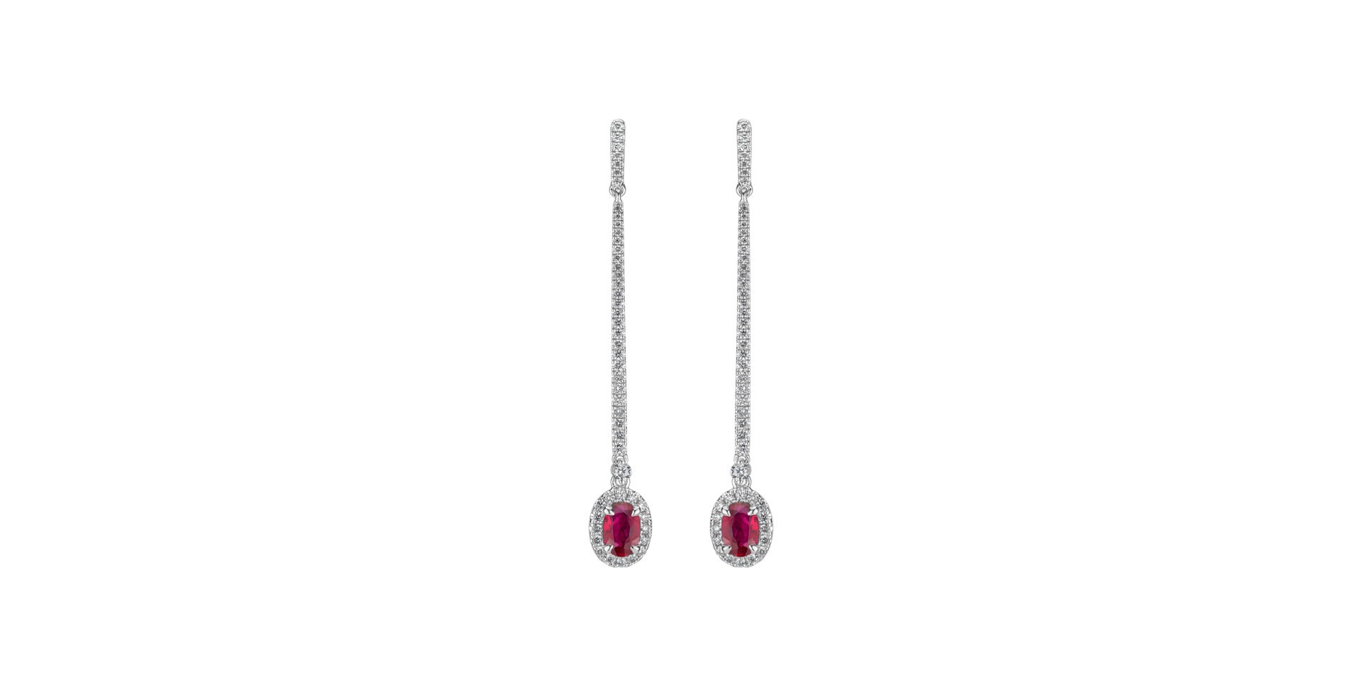 Náušnice s rubínom a diamantmi Jewel Fall