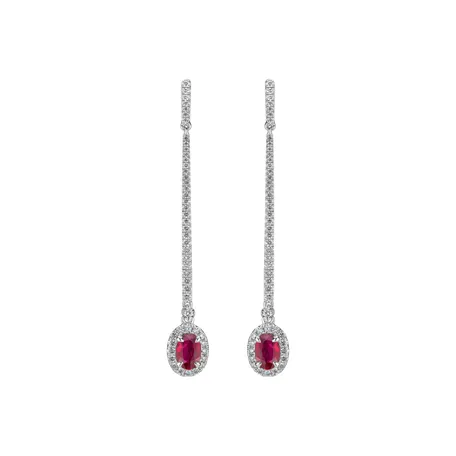 Náušnice s rubínom a diamantmi Jewel Fall