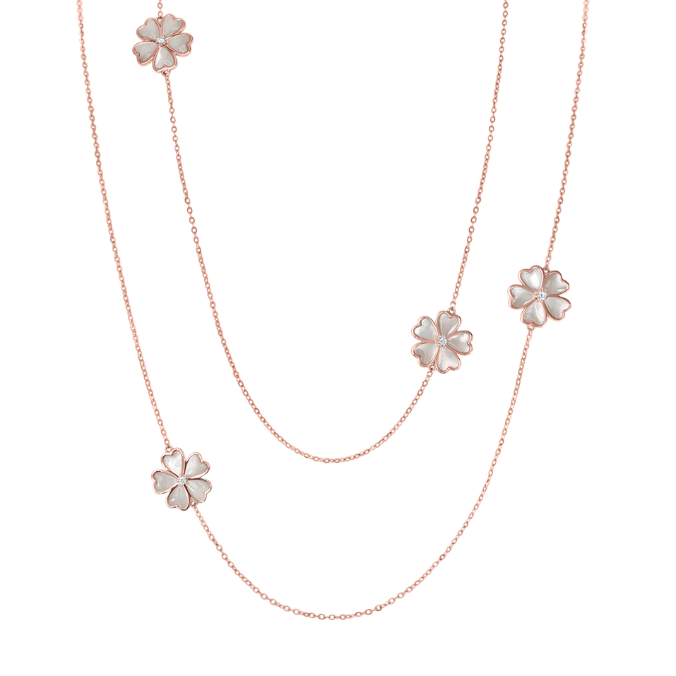 Náhrdelník s diamantmi a perleťou Blossoming Meadow